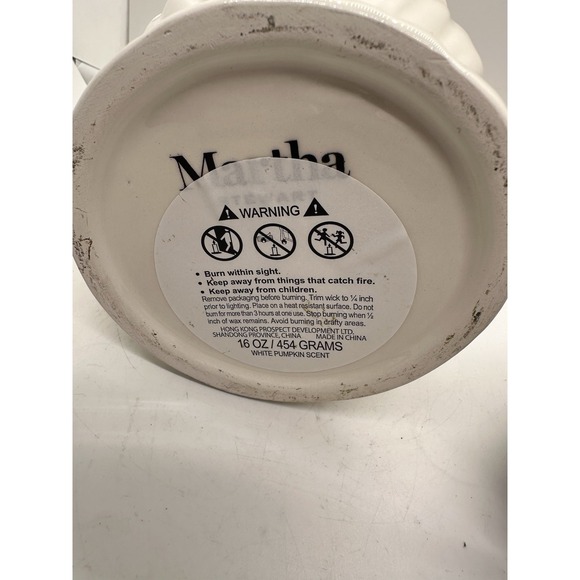 Martha Stewart BOO Halloween Gnome Candle Ceramic Jar White Pumpkin 16oz - Picture 7 of 7